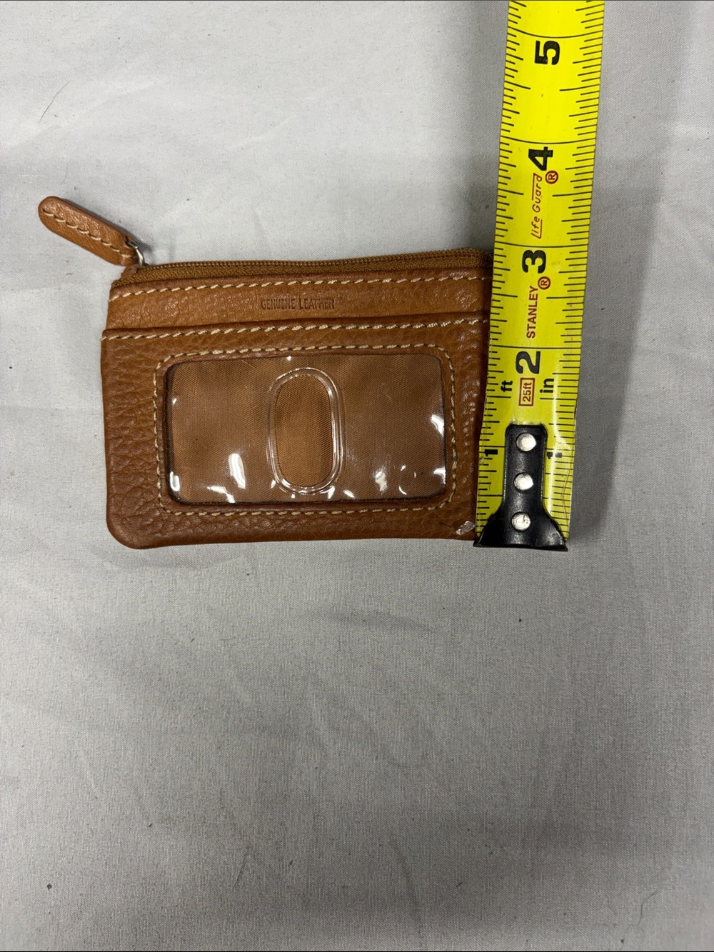 Fossil Cognac Leather Zip Card Wallet with Keyring - Picture 4 of 4